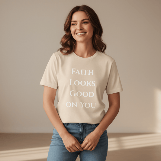 Faith Looks Good on You Tee – Minimalist Edition - SheWalksInFaith