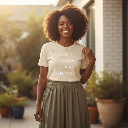 Faith Looks Good on You Tee – Minimalist Edition - SheWalksInFaith