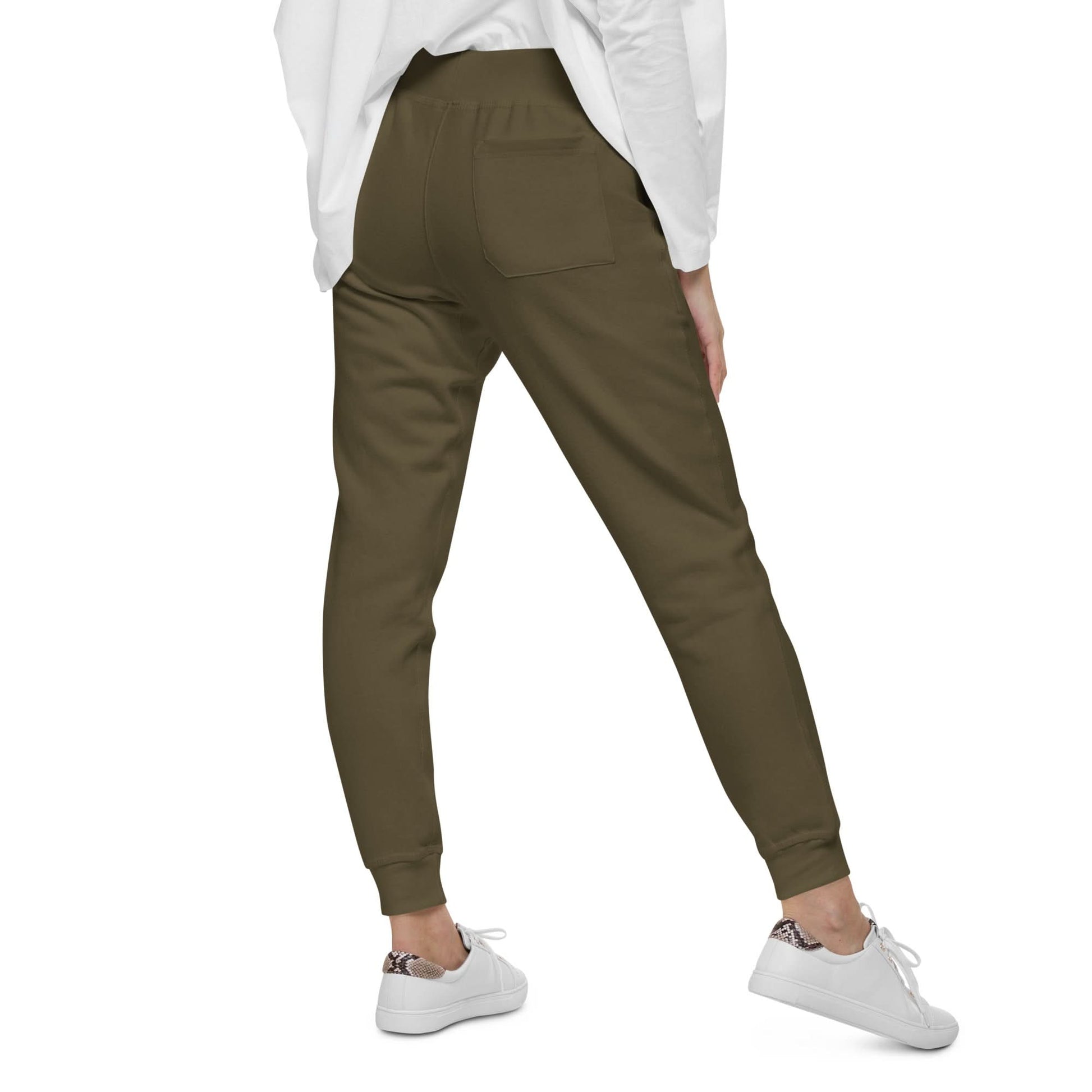 Faith Moves Mountains Joggers in Olive Green  , perfect for inspirational and comfortable everyday wear.