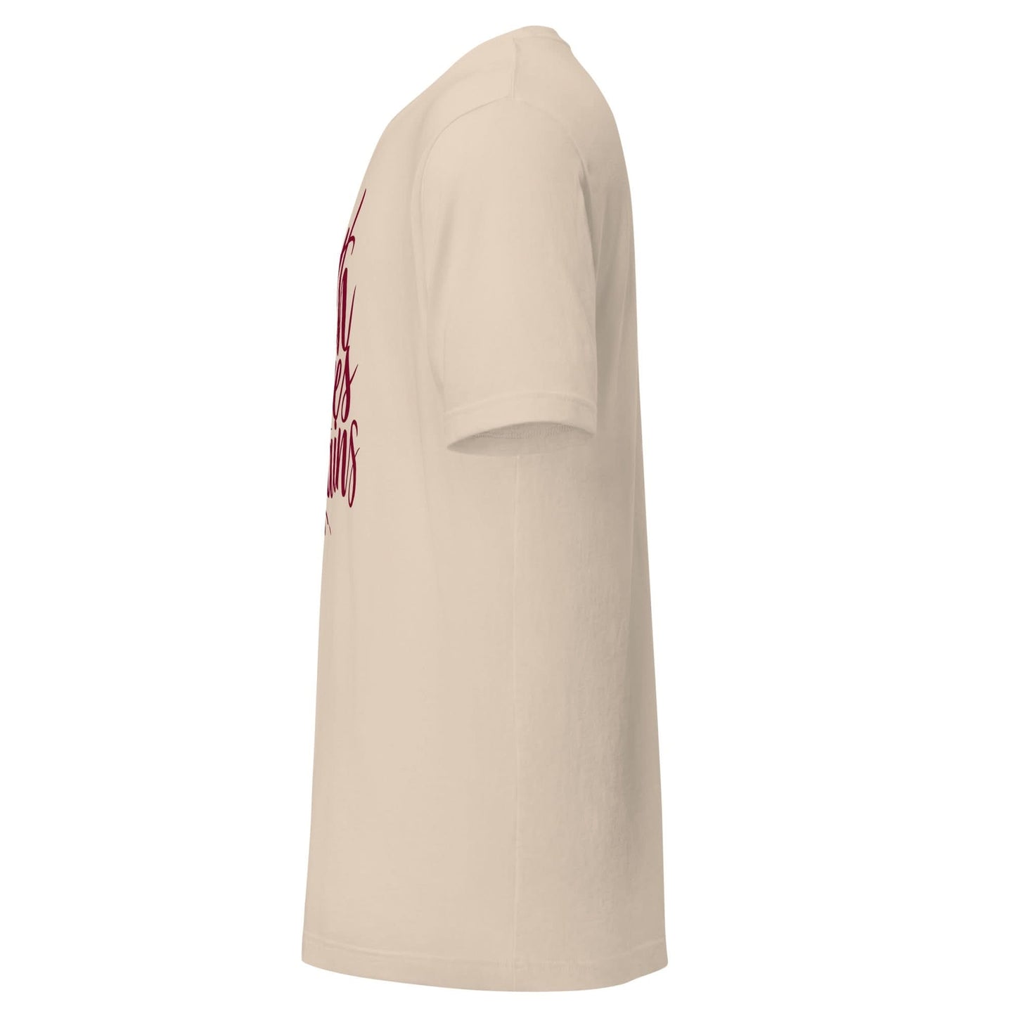 Faith Moves Mountains Tee – Cream with Burgundy Text - SheWalksInFaith