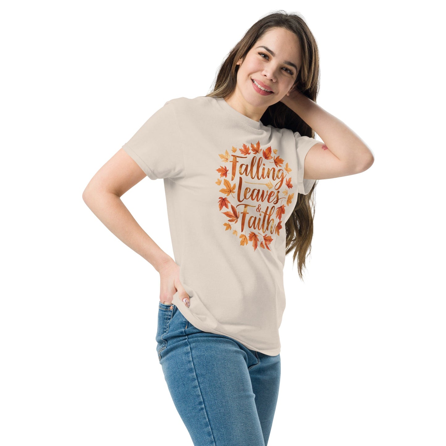 Falling Leaves & Faith Tee – Faith - Inspired Fall Christian Shirt for Women - SheWalksInFaith