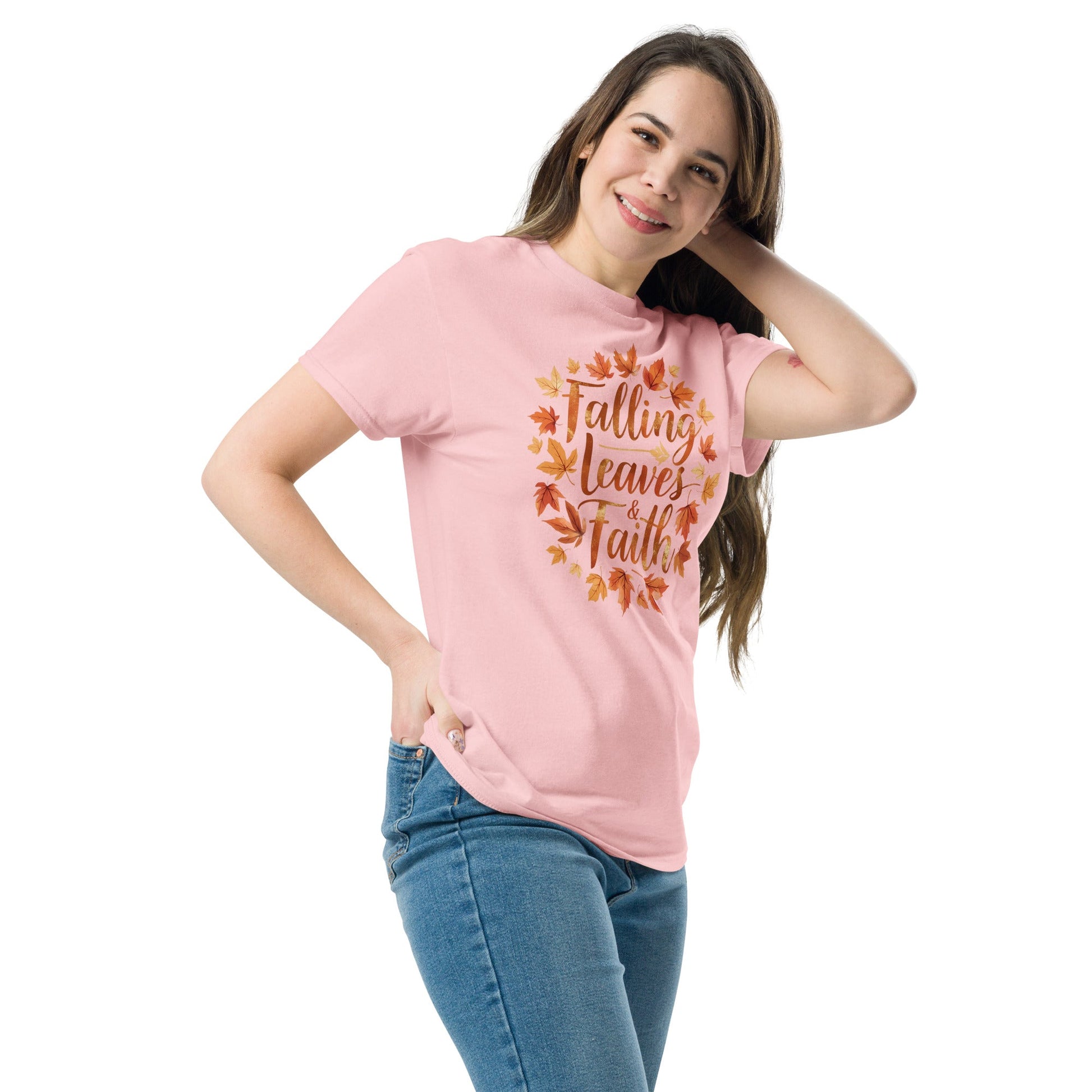 Falling Leaves & Faith Tee – Faith - Inspired Fall Christian Shirt for Women - SheWalksInFaith