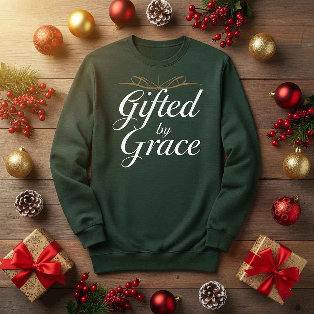 Gifted by Grace Long Sleeve Shirt – Inspirational Faith - Based Christian Tee - SheWalksInFaith