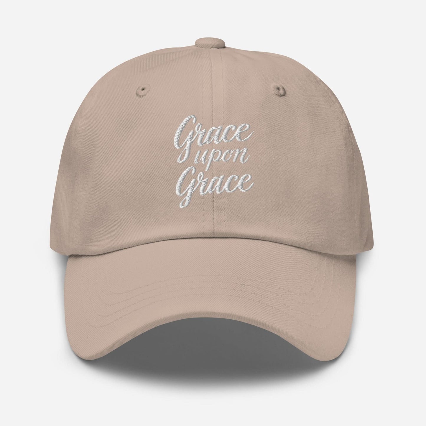 Grace Upon Grace Hat – White Embroidery - SheWalksInFaith