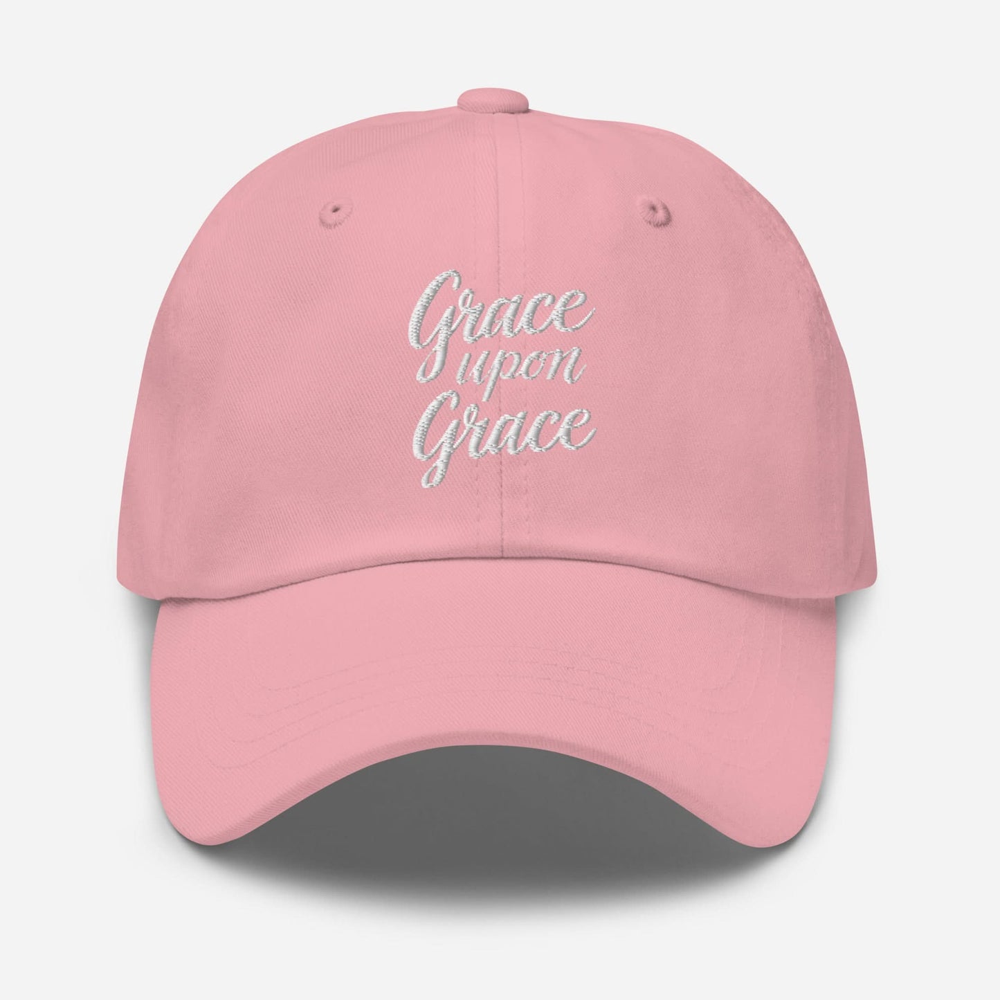 Grace Upon Grace Hat – White Embroidery - SheWalksInFaith