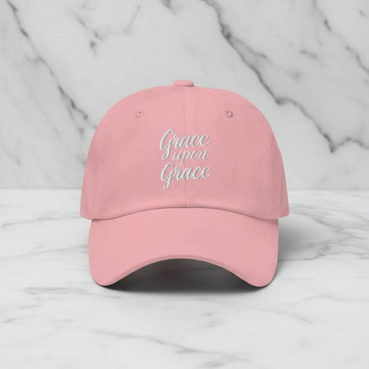 Grace Upon Grace Hat – White Embroidery - SheWalksInFaith