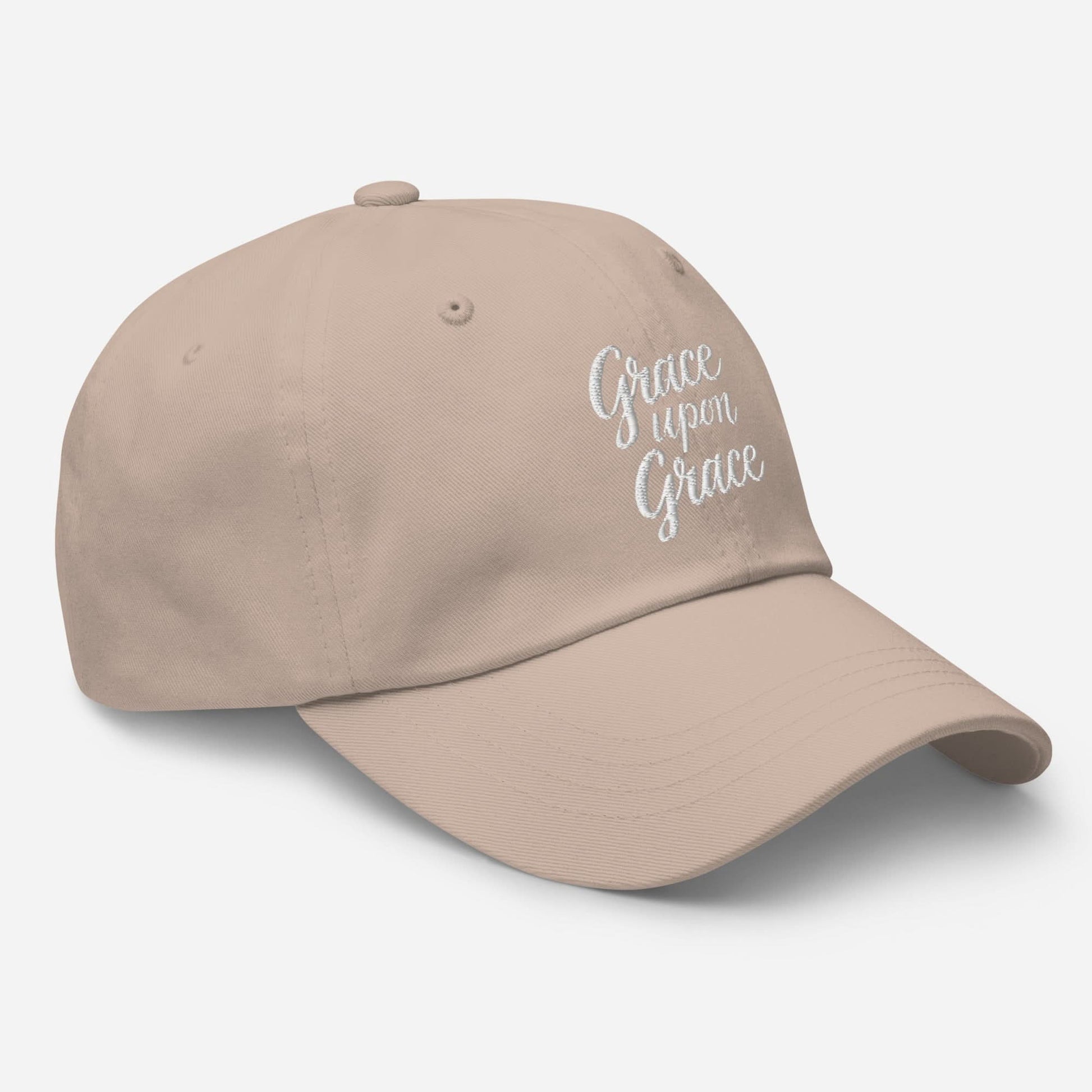 Grace Upon Grace Hat – White Embroidery - SheWalksInFaith