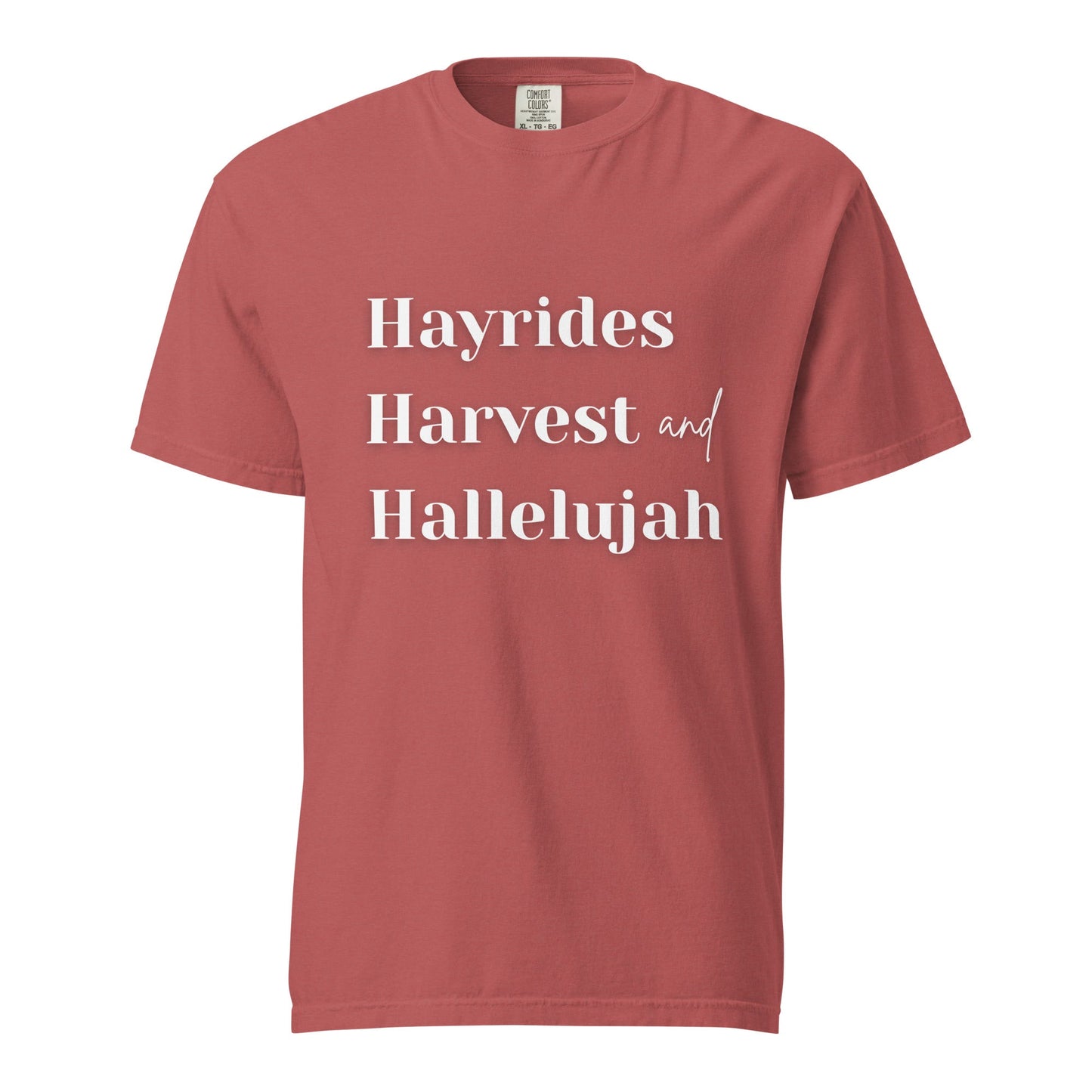 Hayrides, Harvest & Hallelujah Tee – Faith - Inspired Fall Christian Shirt for Women - SheWalksInFaith