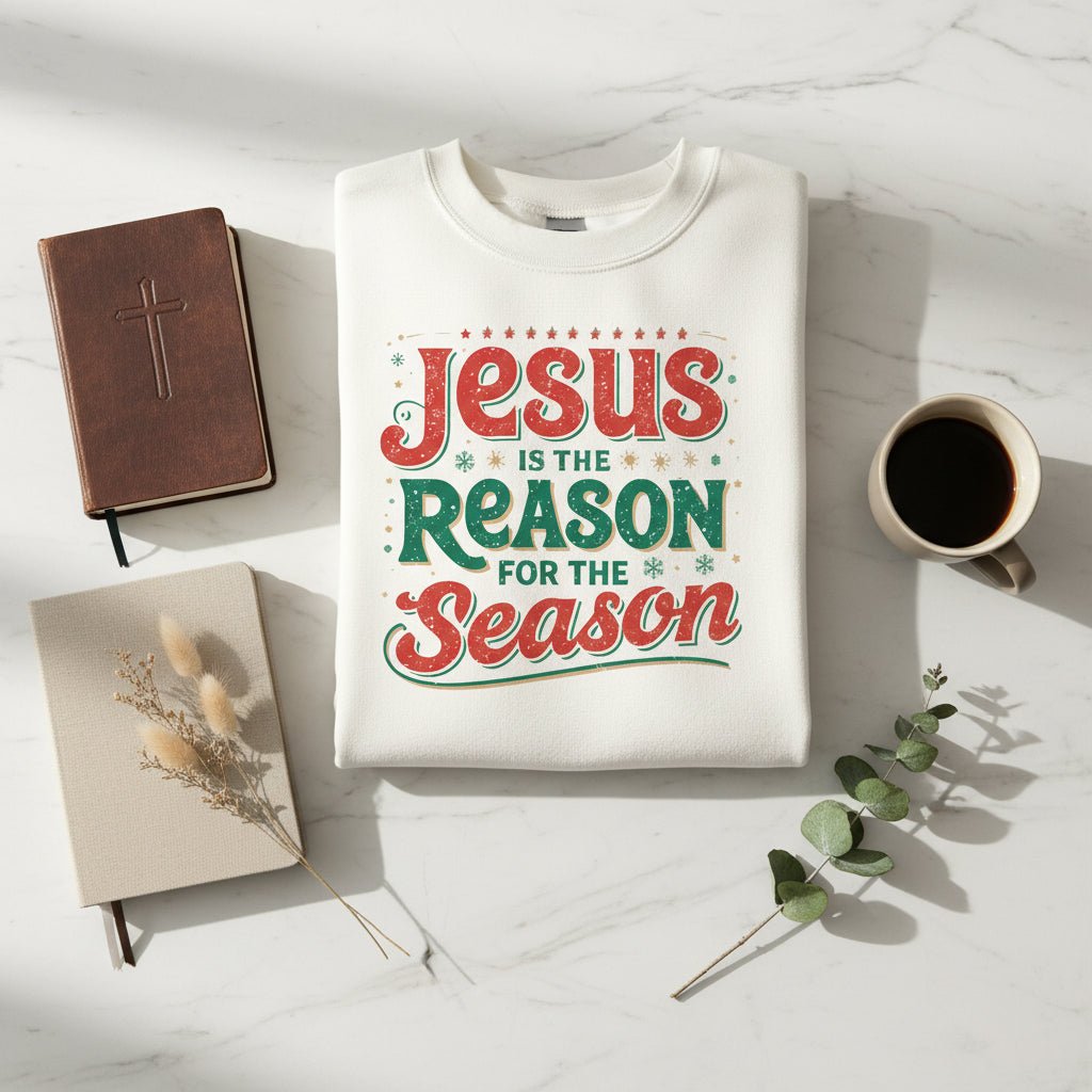 Jesus Is the Reason for the Season Sweatshirt – Faith - Inspired Christmas Apparel - SheWalksInFaith