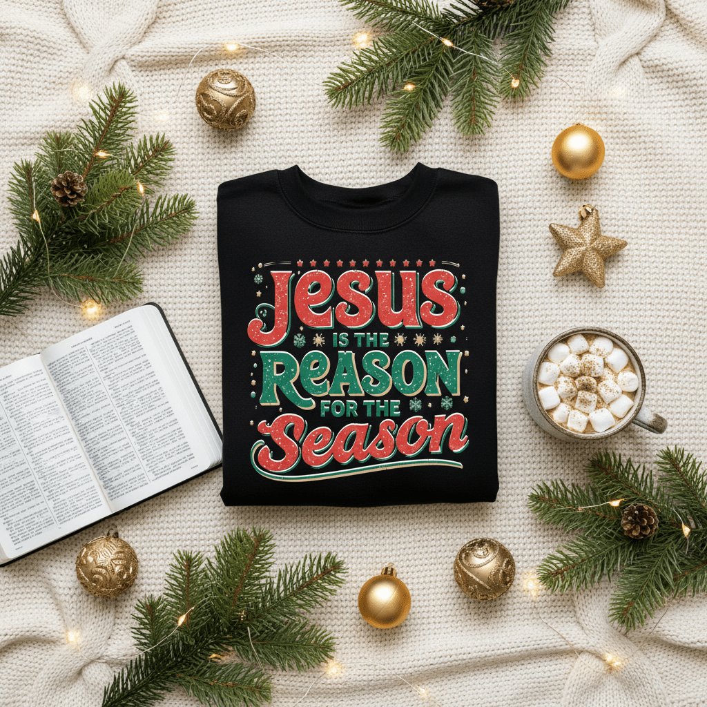 Jesus Is the Reason for the Season Sweatshirt – Faith - Inspired Christmas Apparel - SheWalksInFaith