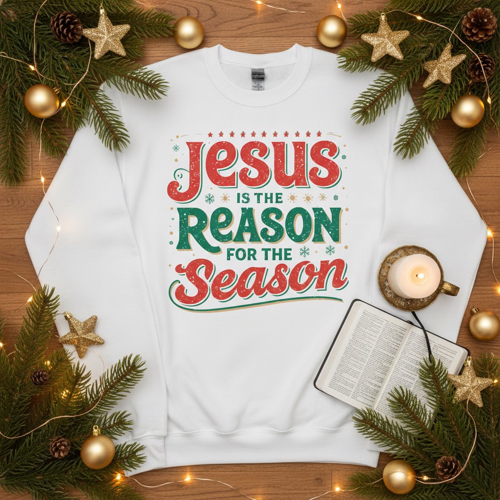Jesus Is the Reason for the Season Sweatshirt – Faith - Inspired Christmas Apparel - SheWalksInFaith