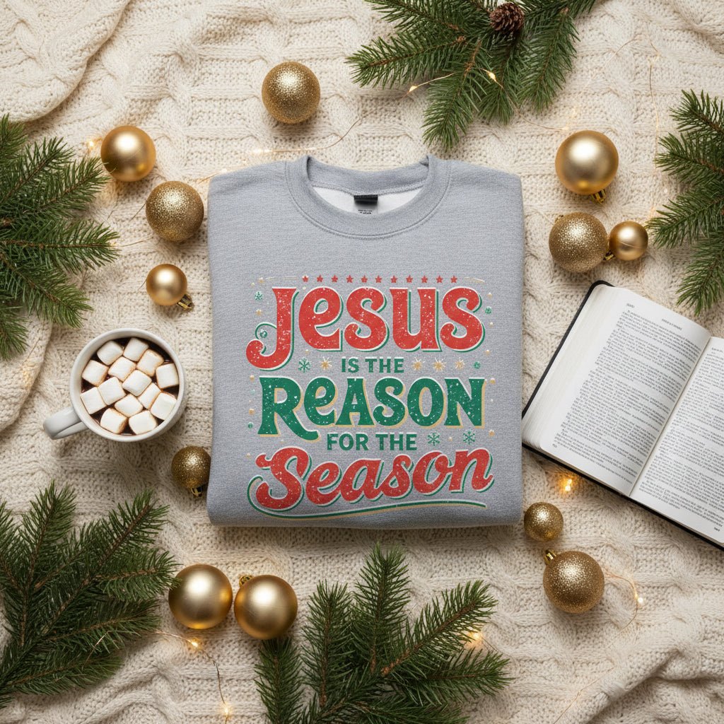 Jesus Is the Reason for the Season Sweatshirt – Faith - Inspired Christmas Apparel - SheWalksInFaith
