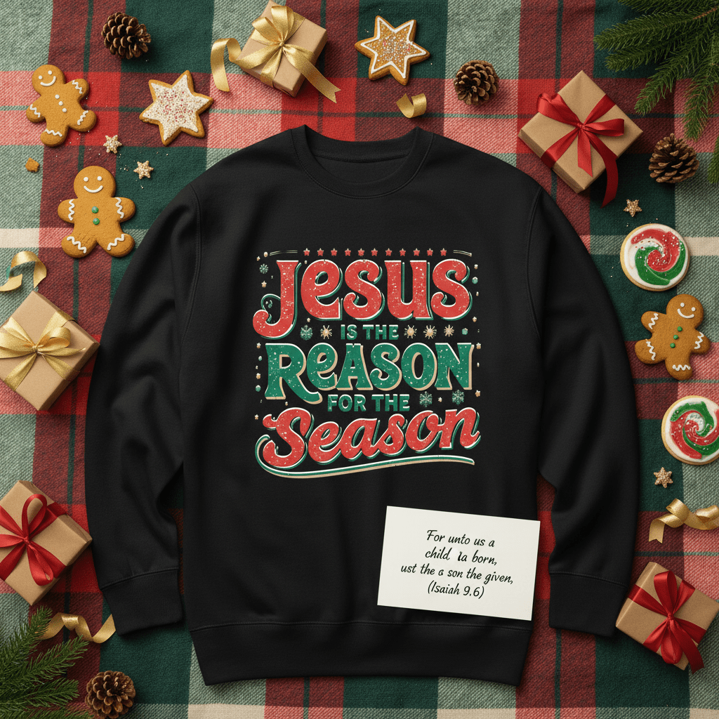 Jesus Is the Reason for the Season Sweatshirt – Faith - Inspired Christmas Apparel - SheWalksInFaith