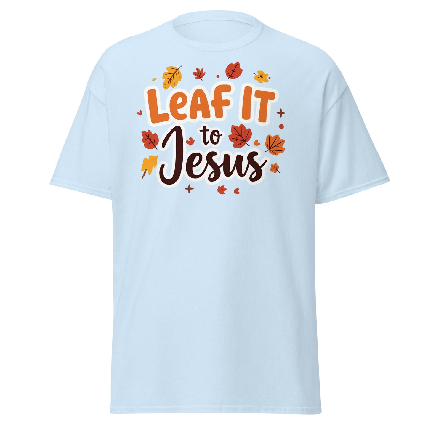 Leaf It to Jesus Tee – Funny Faith - Inspired Fall Christian Apparel - SheWalksInFaith