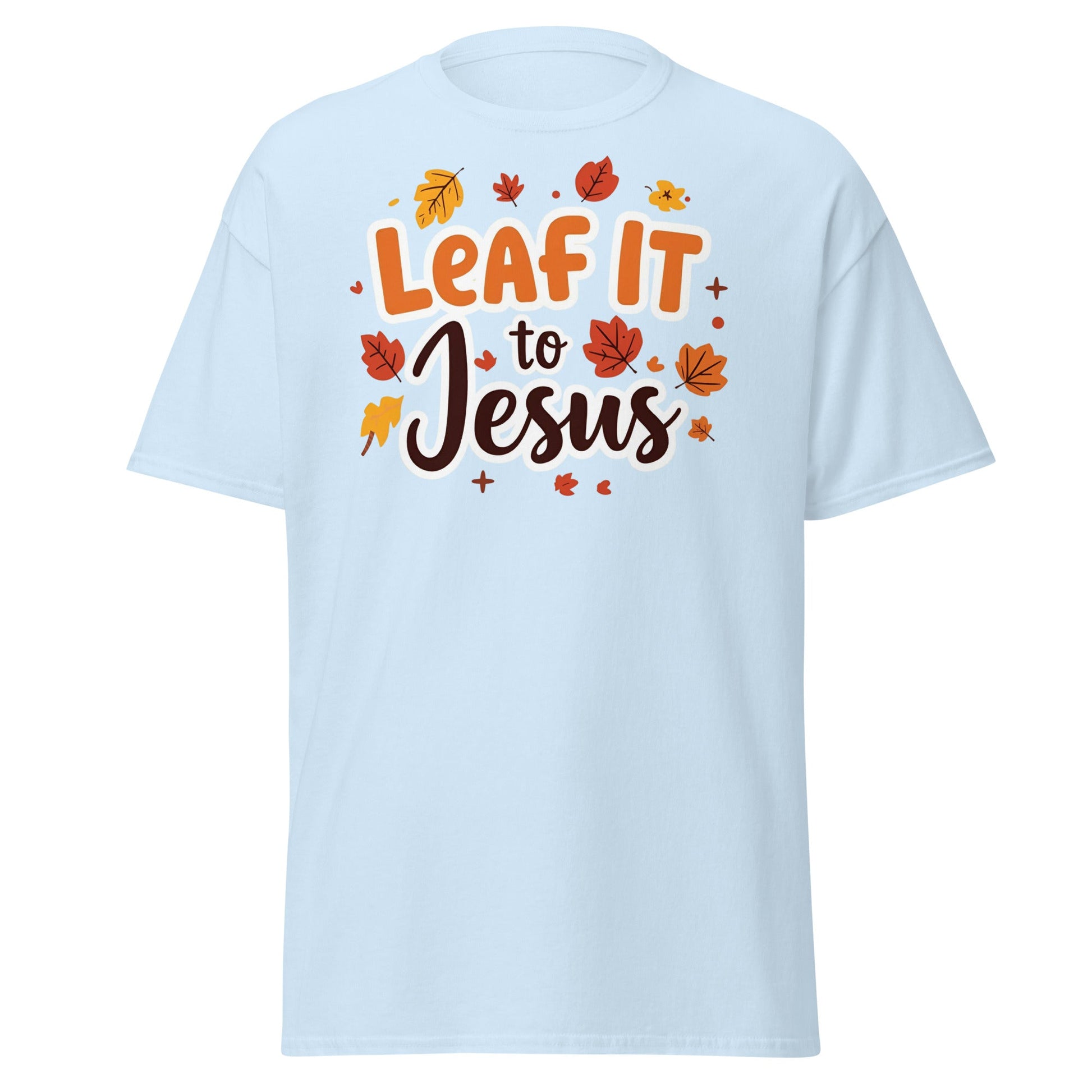 Leaf It to Jesus Tee – Funny Faith - Inspired Fall Christian Apparel - SheWalksInFaith