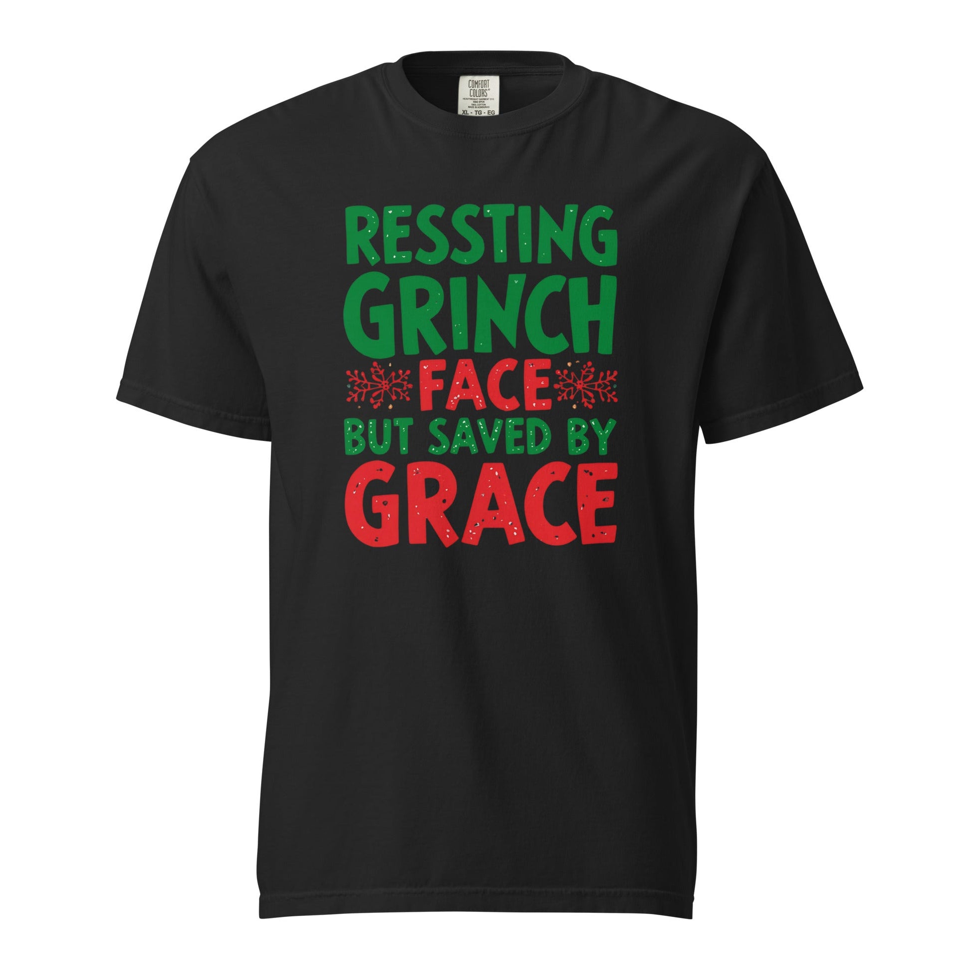 Resting Grinch Face Tee – Cute & Funny Christmas Shirt for Women - SheWalksInFaith