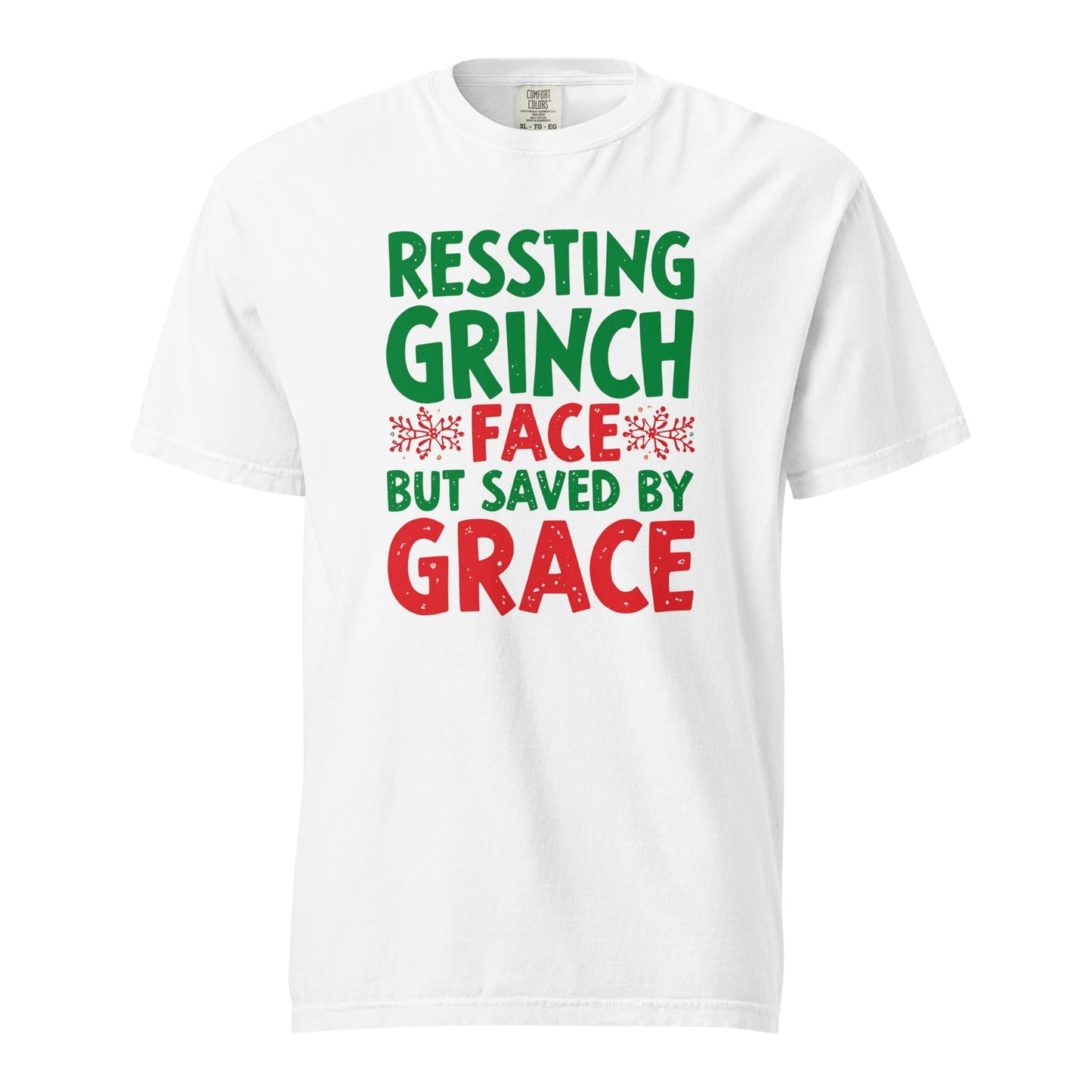 Resting Grinch Face Tee – Cute & Funny Christmas Shirt for Women - SheWalksInFaith