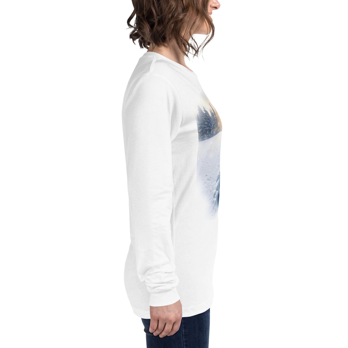 She Walks in Faith Footprints in Snow Long Sleeve Shirt – Inspirational Christian Tee - SheWalksInFaith