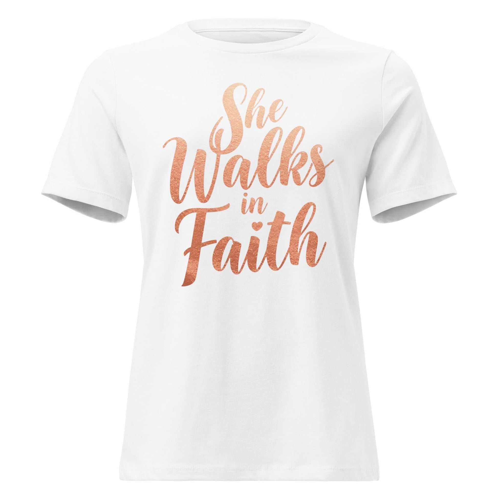 She Walks in Faith Tee – Rose Gold Edition - My Store