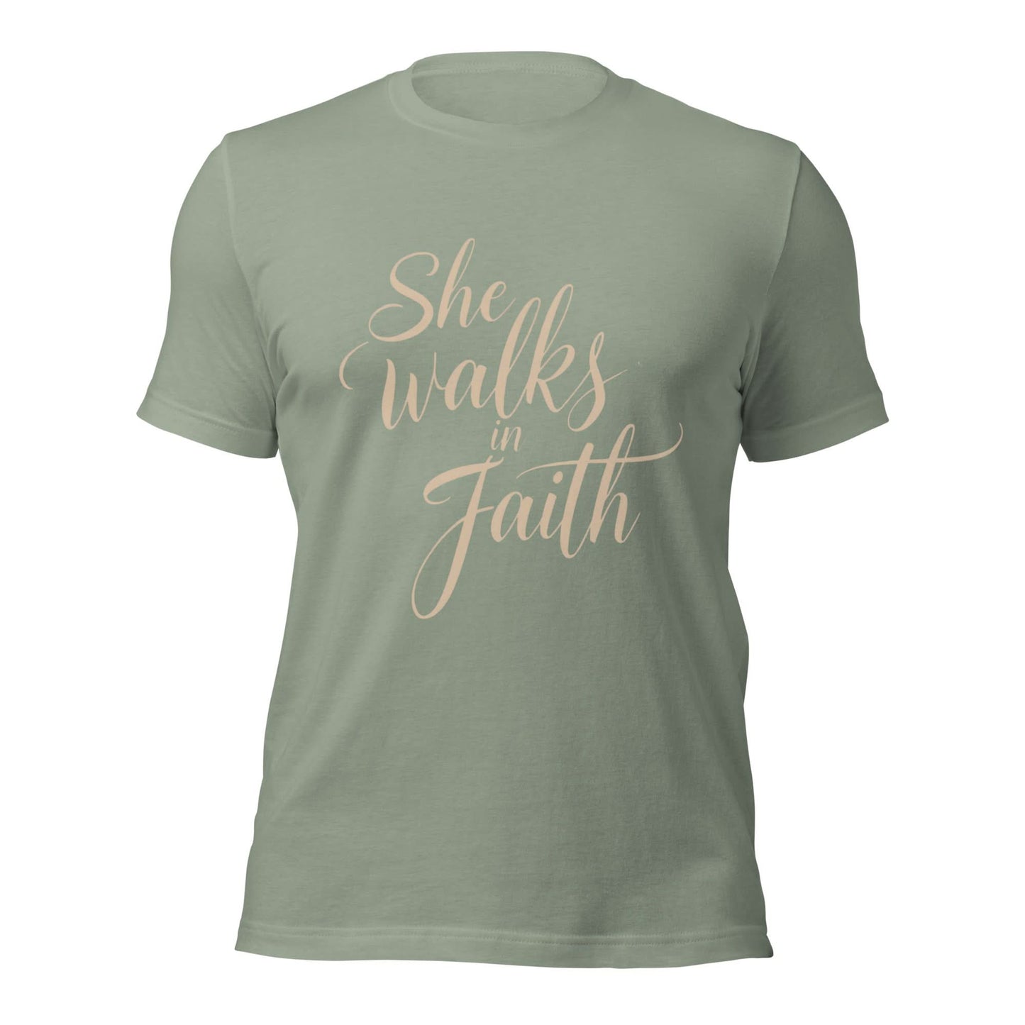 She Walks in Faith Tee – Sage Edition - My Store