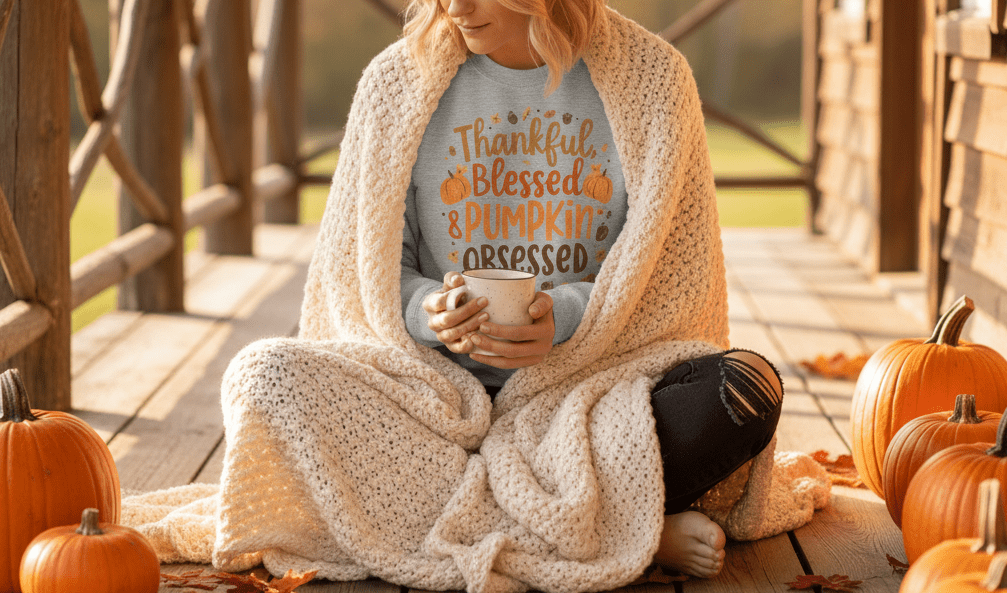 Thankful, Blessed & Pumpkin Obsessed – Faith - Inspired Fall Tee - SheWalksInFaith