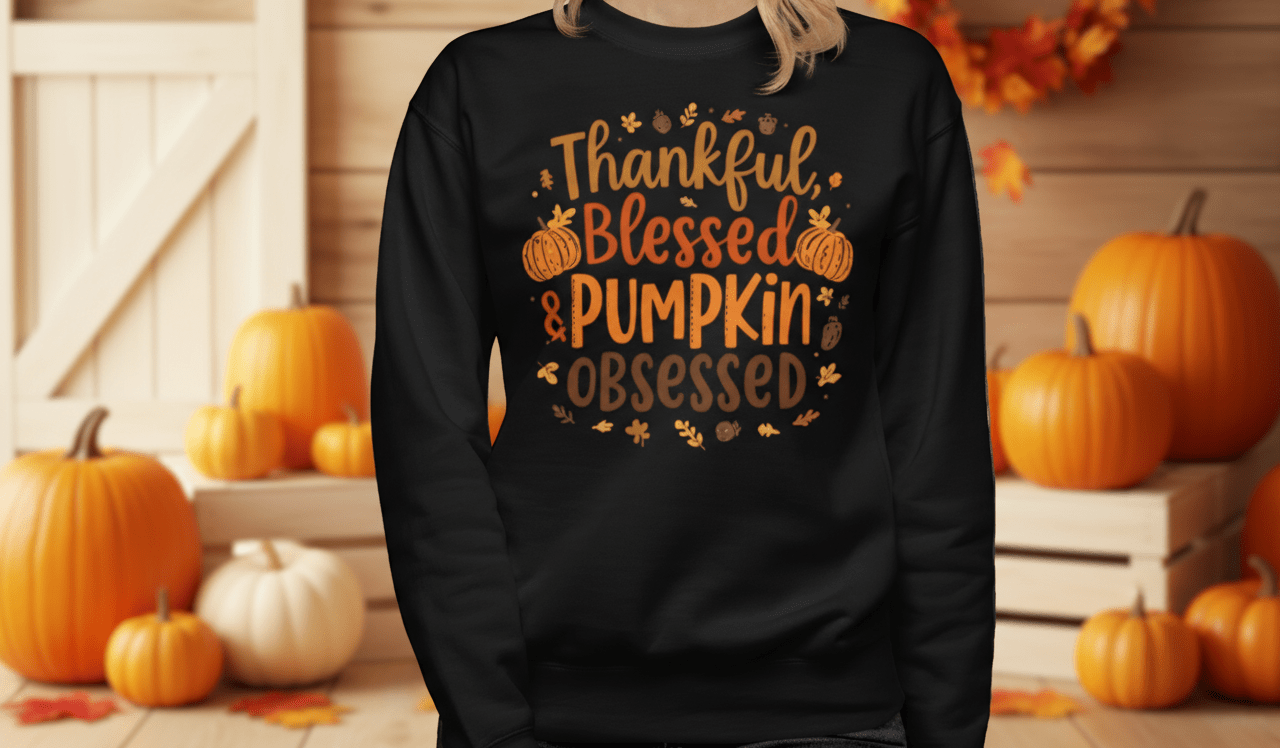 Thankful, Blessed & Pumpkin Obsessed – Faith - Inspired Fall Tee - SheWalksInFaith