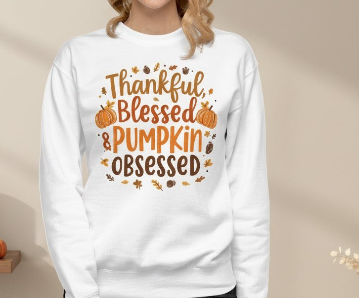 Thankful, Blessed & Pumpkin Obsessed – Faith - Inspired Fall Tee - SheWalksInFaith