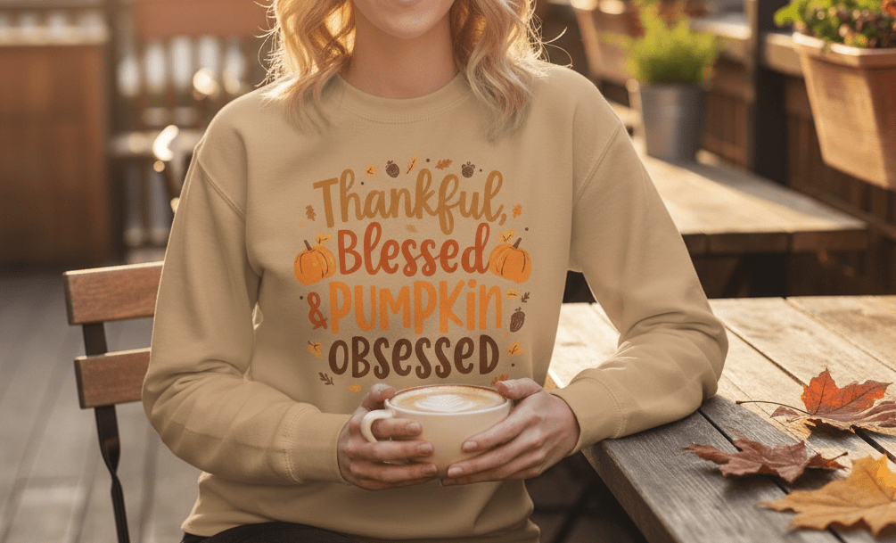 Thankful, Blessed & Pumpkin Obsessed – Faith - Inspired Fall Tee - SheWalksInFaith