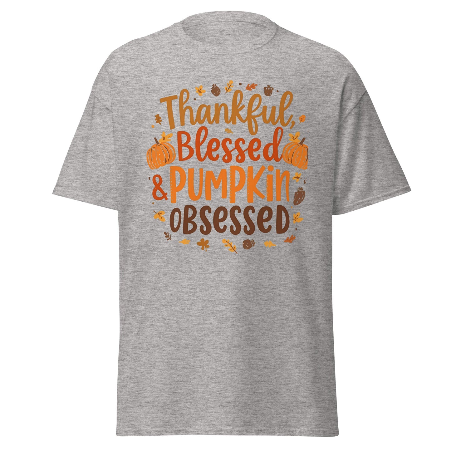 Thankful, Blessed & Pumpkin Obsessed Tee – Fall Faith Graphic Shirt - SheWalksInFaith