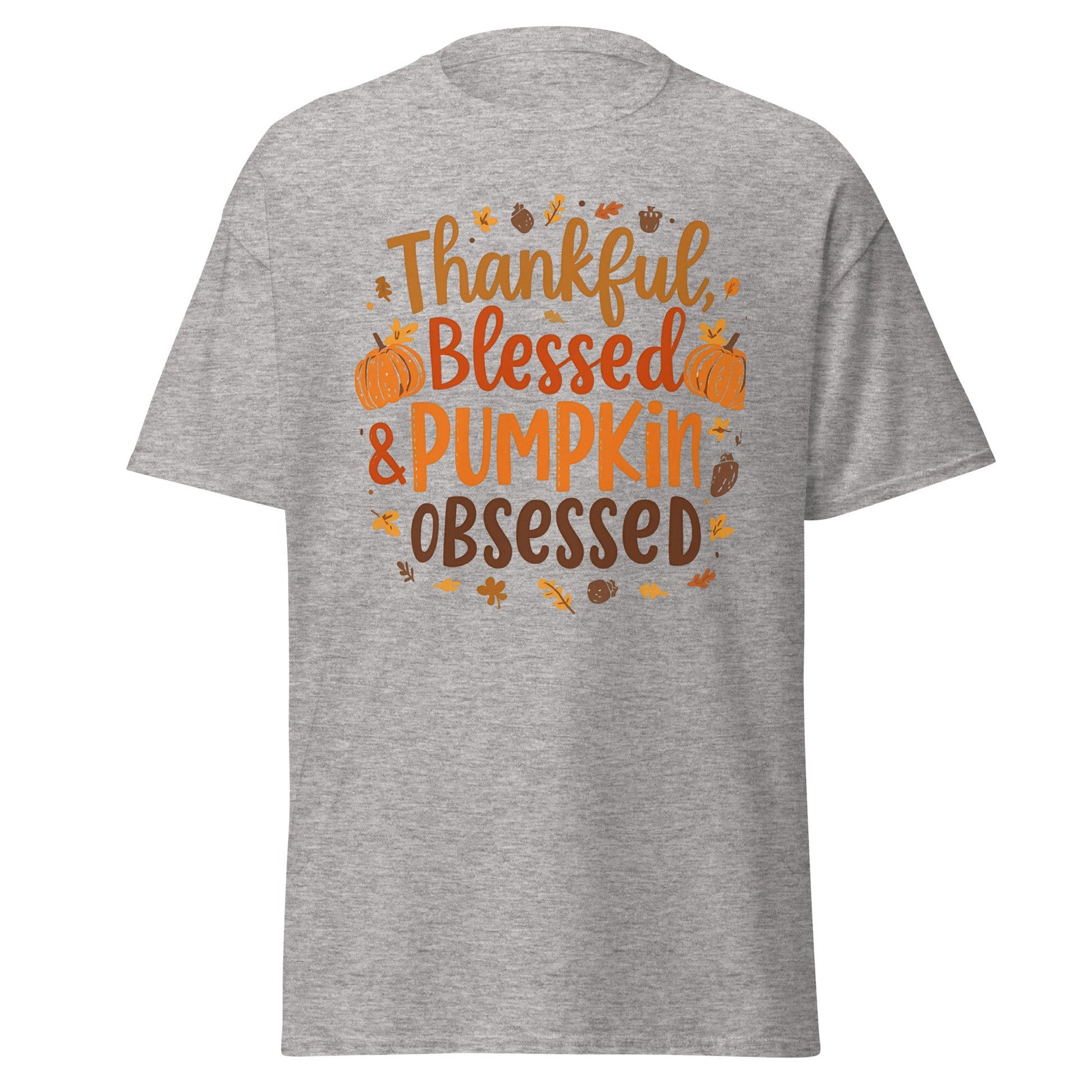 Thankful, Blessed & Pumpkin Obsessed Tee – Fall Faith Graphic Shirt - SheWalksInFaith