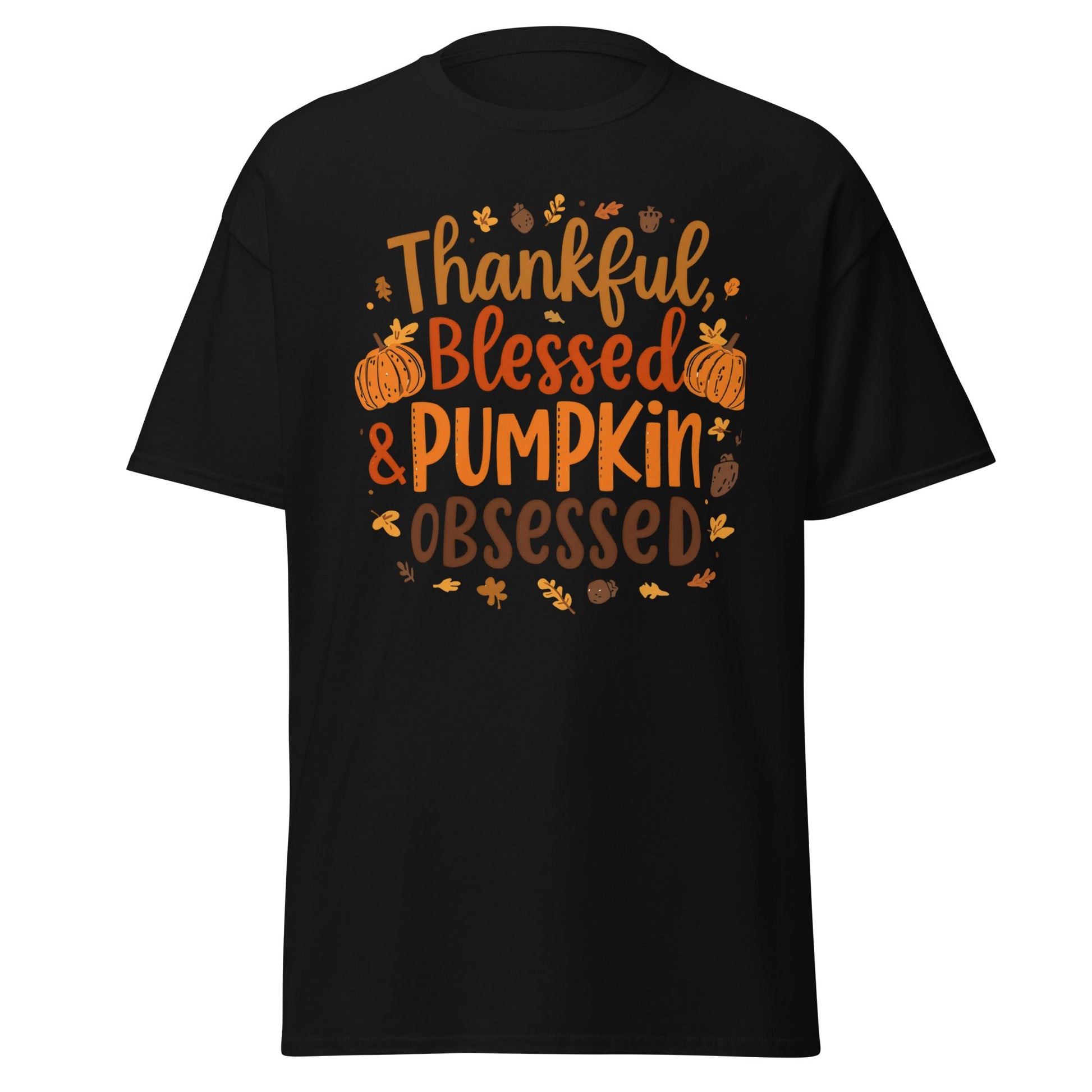 Thankful, Blessed & Pumpkin Obsessed Tee – Fall Faith Graphic Shirt - SheWalksInFaith