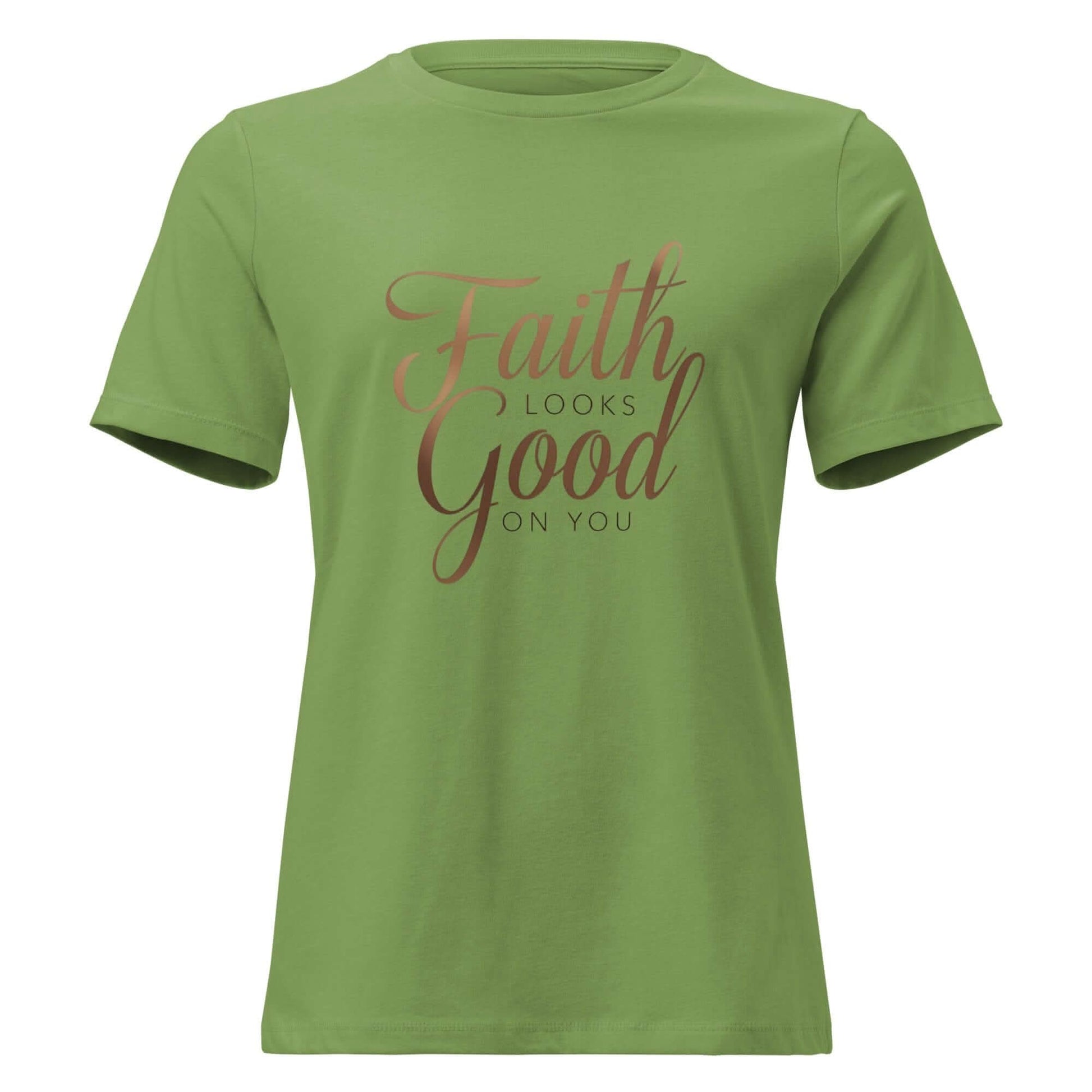 Faith Looks Good on you tee Model Smiling 