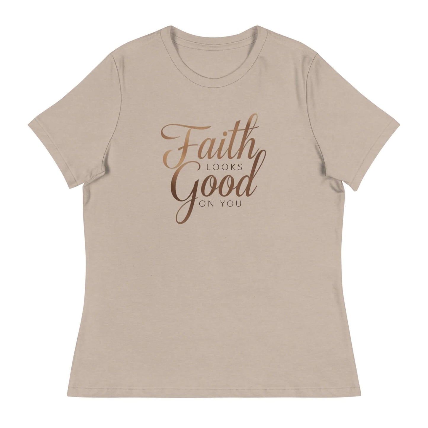 Faith Looks Good on you tee Model