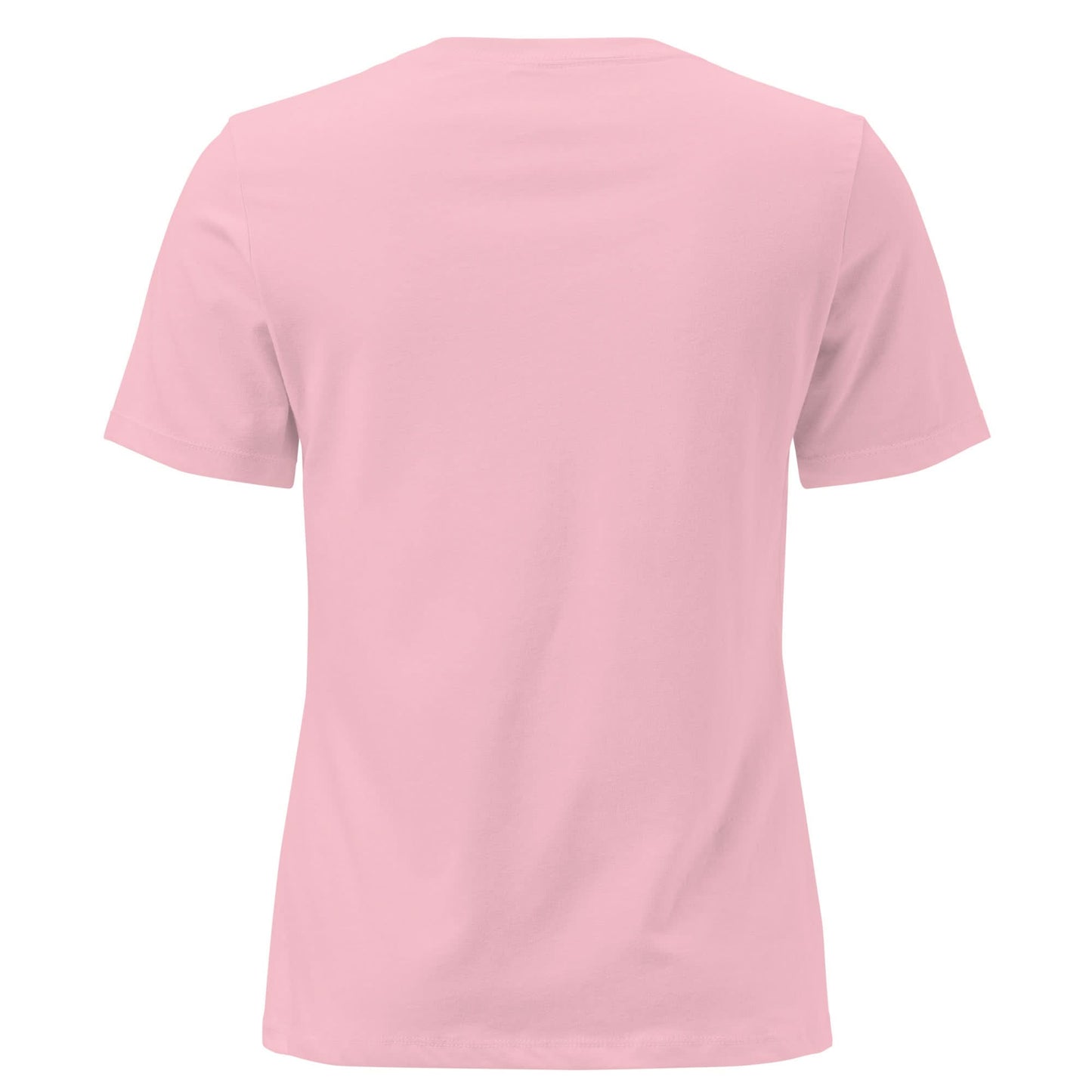 Back view of a pink Faith tee showcasing its simple and minimalist design.