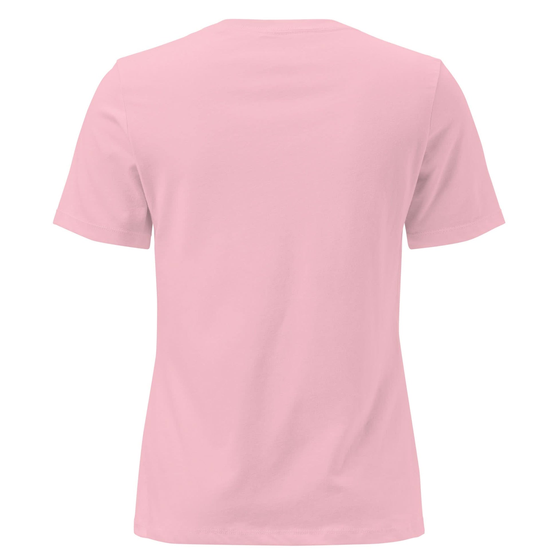 Back view of a pink Faith tee showcasing its simple and minimalist design.