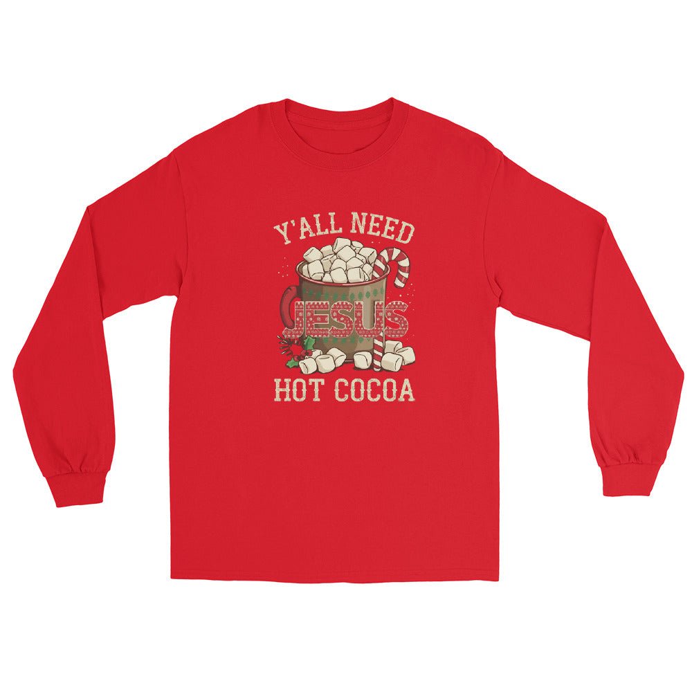 Y’all Need Hot Cocoa and Jesus Sweatshirt – Cozy Faith - Inspired Christmas Sweater - SheWalksInFaith